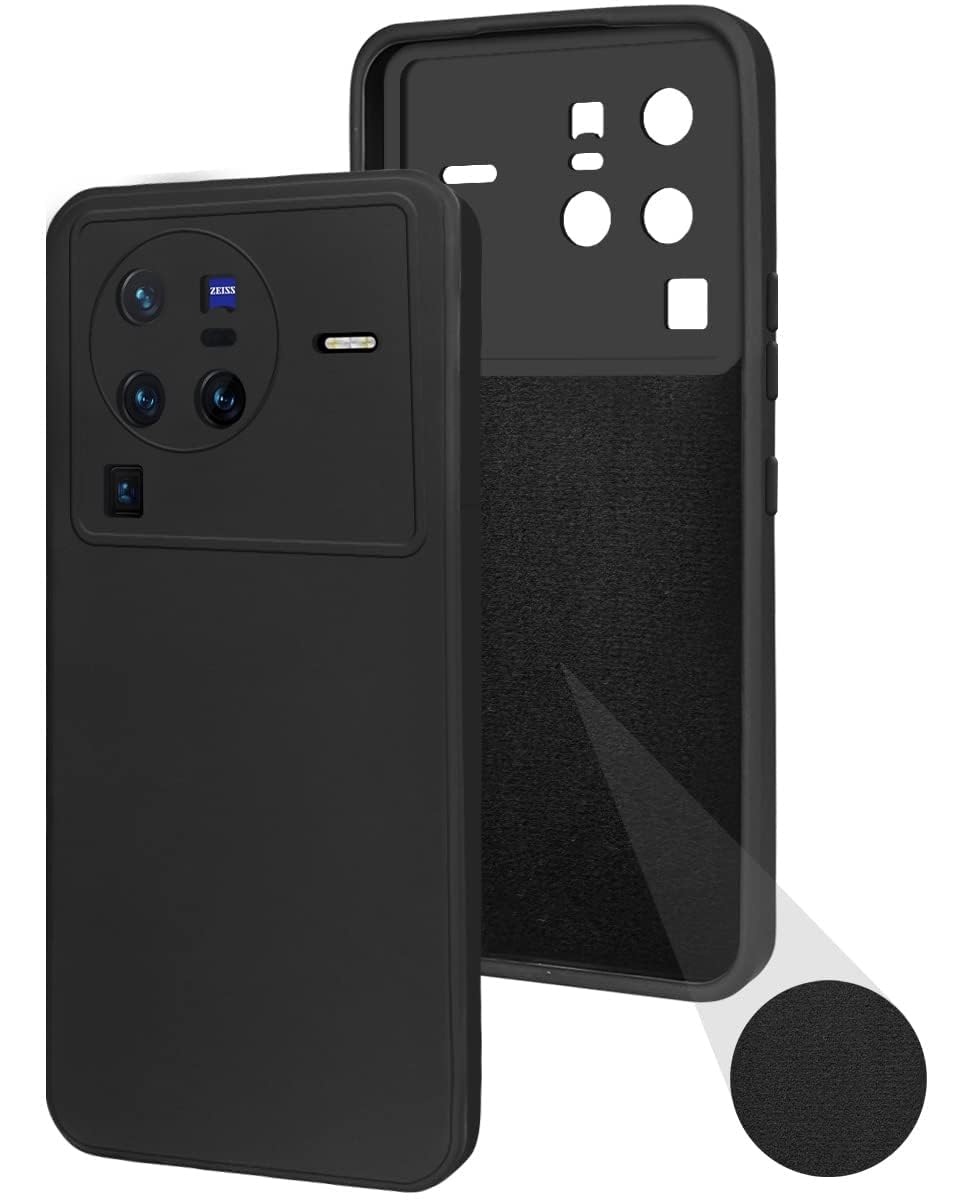 For Vivo X80 Pro Back Cover Case (Matte Finish Silicone with Inside Fiber Cloth)
