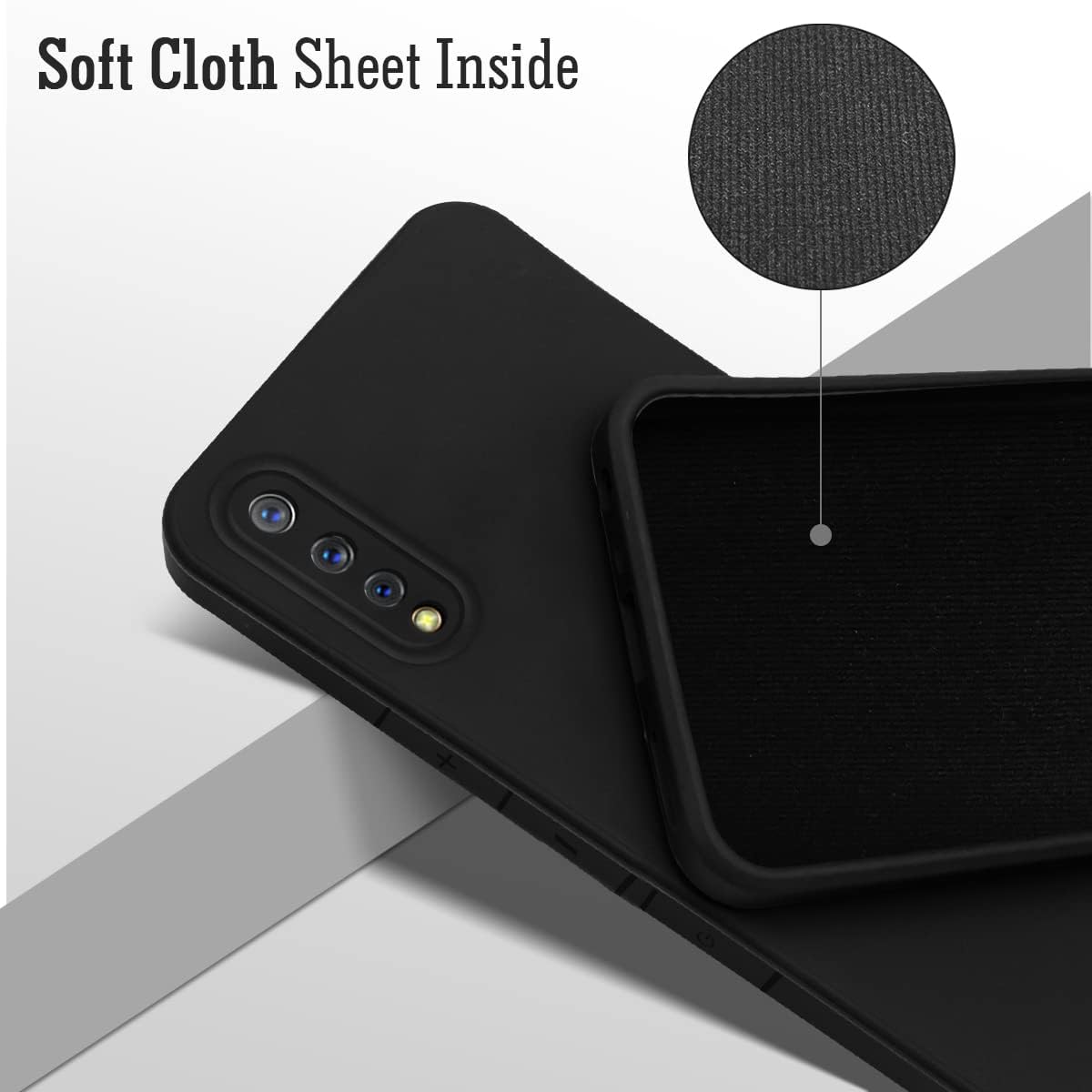 For Vivo S1 | Vivo Z1x Back Cover Case (Matte Finish Silicone with Inside Fiber Cloth)