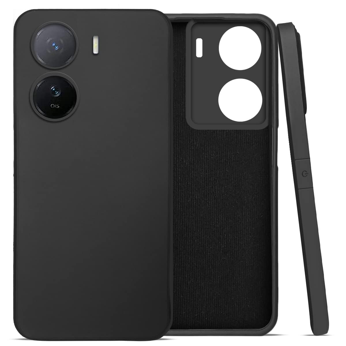 For iQOO Z7 5G Back Cover Case (Matte Finish Silicone with Inside Fiber Cloth)