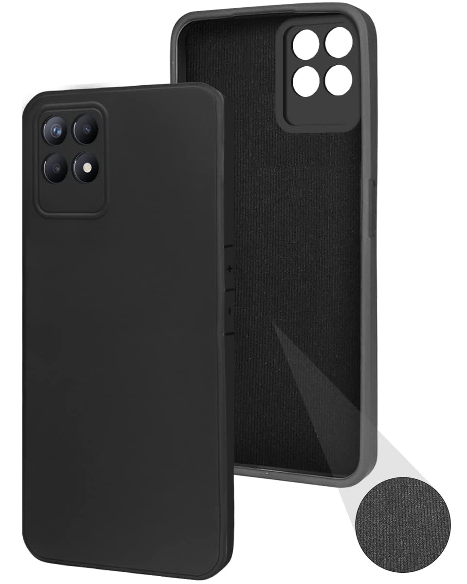 For Realme 8i Back Cover Case ( Matte Finish Silicone with Inside Fiber cloth |Black )