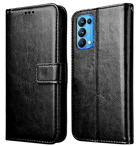 For Oppo Reno5 Pro | Reno 5 Pro 5G Flip Cover Case (Leather Finish | Magnetic Closure | Inner TPU | Foldable Stand | Wallet Card Slots)