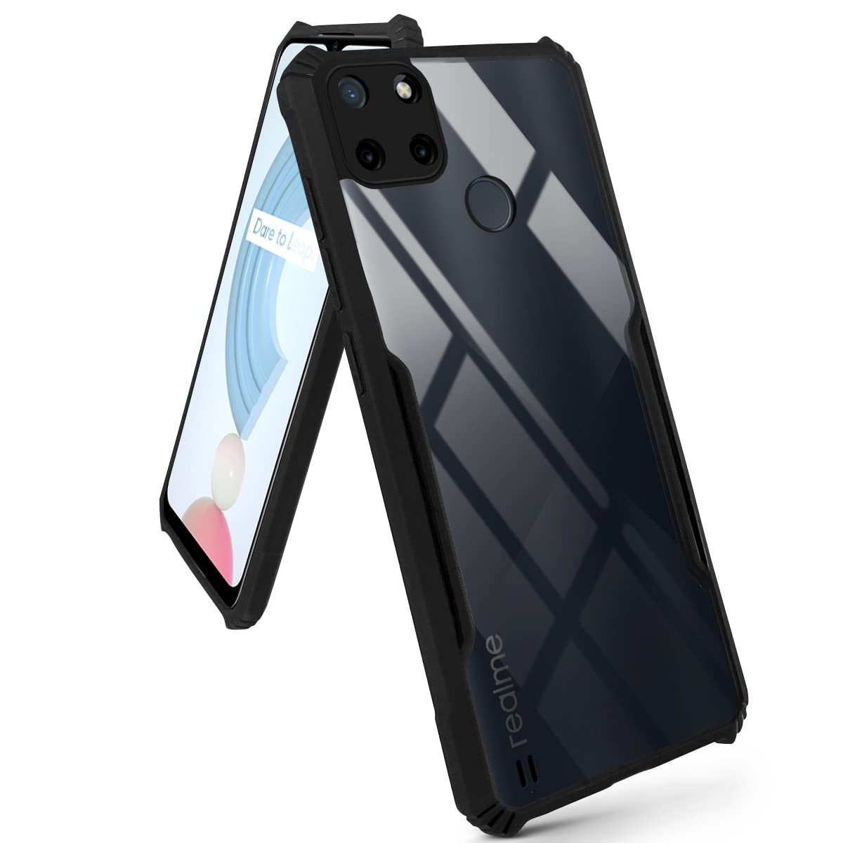 DESSEN Custodia Realme C21Y/C25Y - Cover Silicone Sottile Antiurto TPU Con Protezione Fotocamera Nero - Foto 6