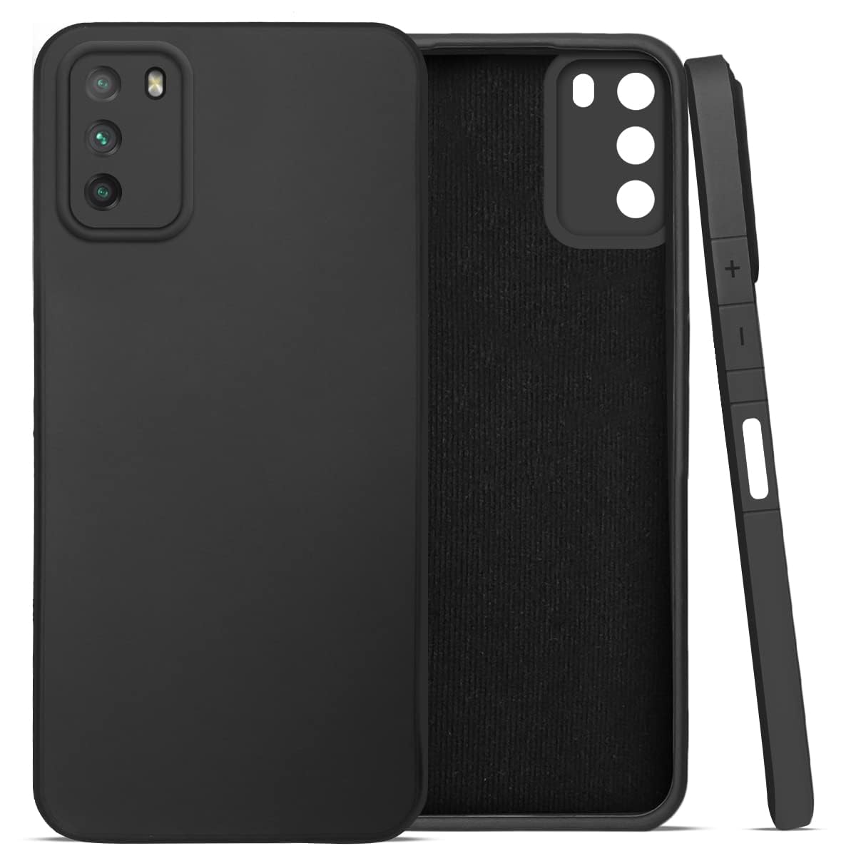 For Poco M3 Back Cover Case (Matte Finish Silicone with Inside Fiber Cloth)