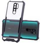 For Xiaomi Mi Redmi Note 8 Pro Back Cover Case  (Crystal Glass Back | Camera Protection | Shockproof Bumpers)