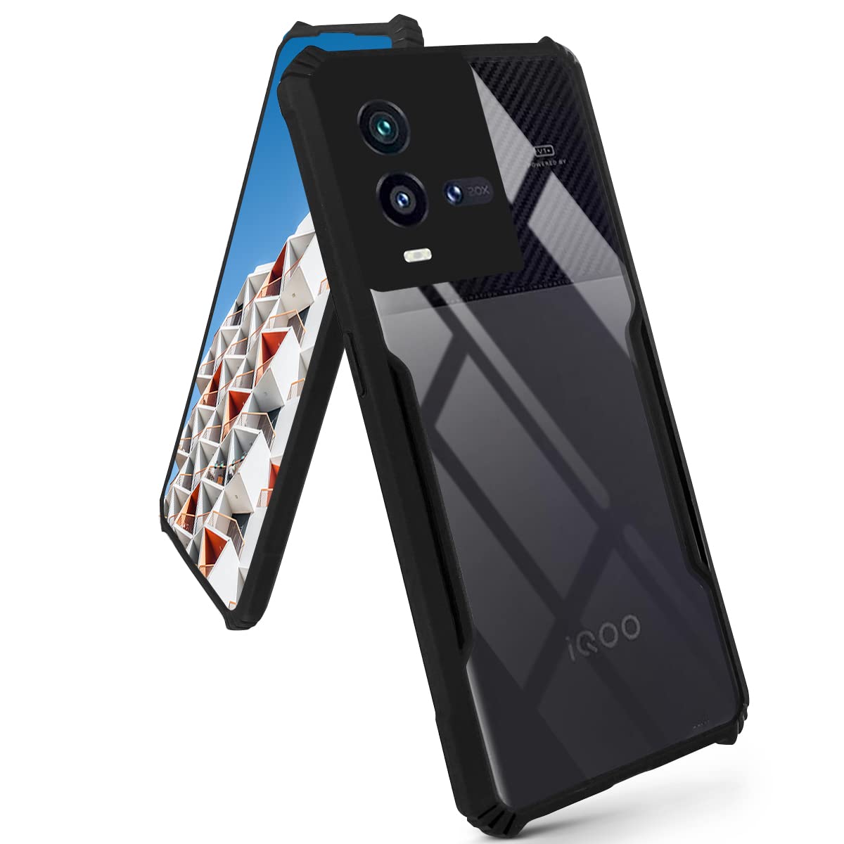 For Vivo iQOO 9T 5G Back Cover Case (Shockproof with Polycarbonate Clear Panel)