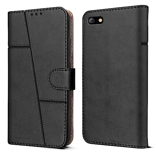 For Oppo F3 Flip Cover Case (Stitched Leather Finish | Magnetic Closure | Inner TPU | Foldable Stand | Wallet Card Slots)