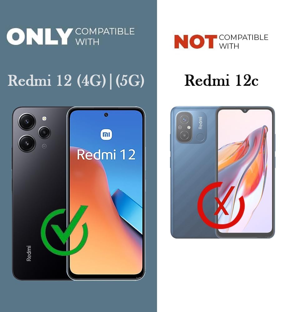 For Redmi 12 4G | Redmi 12 5G Back Case Cover (Hard Anti Yellow Clear Case | Sleek Hard Crystal Clear | Drop & Camera Protection | Shockproof Polycarbonate)