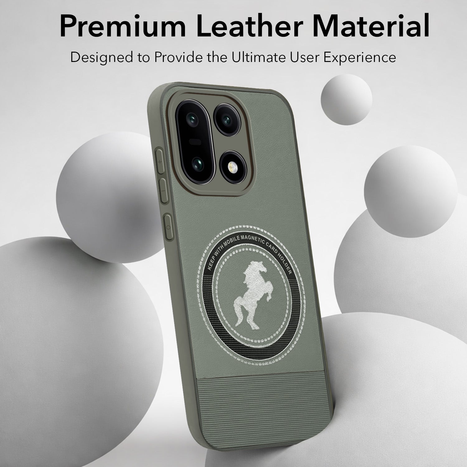 For OnePlus 15 5G Back Cover Case PU Leather Finish (Professional Minimalist Texture | MagSafe Compatile | Camera Protection | Sleek Sober Formal)