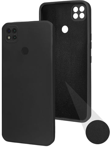 For Redmi 9C Back Cover Case (Matte Finish Silicone with Inside Fiber Cloth)
