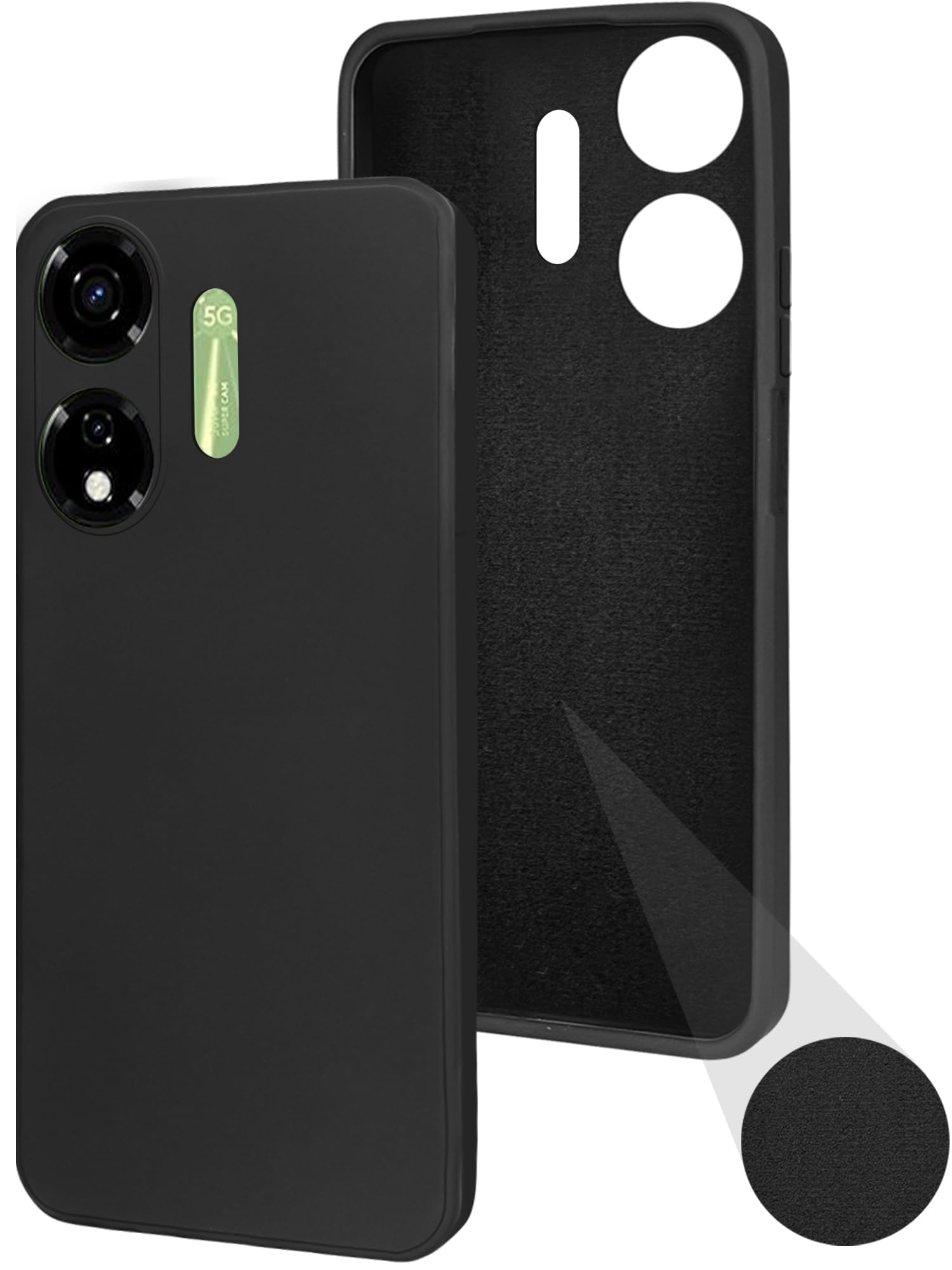 For Itel Color Pro 5G Back Cover Case (Matte Finish Silicone with Inside Fiber Cloth)