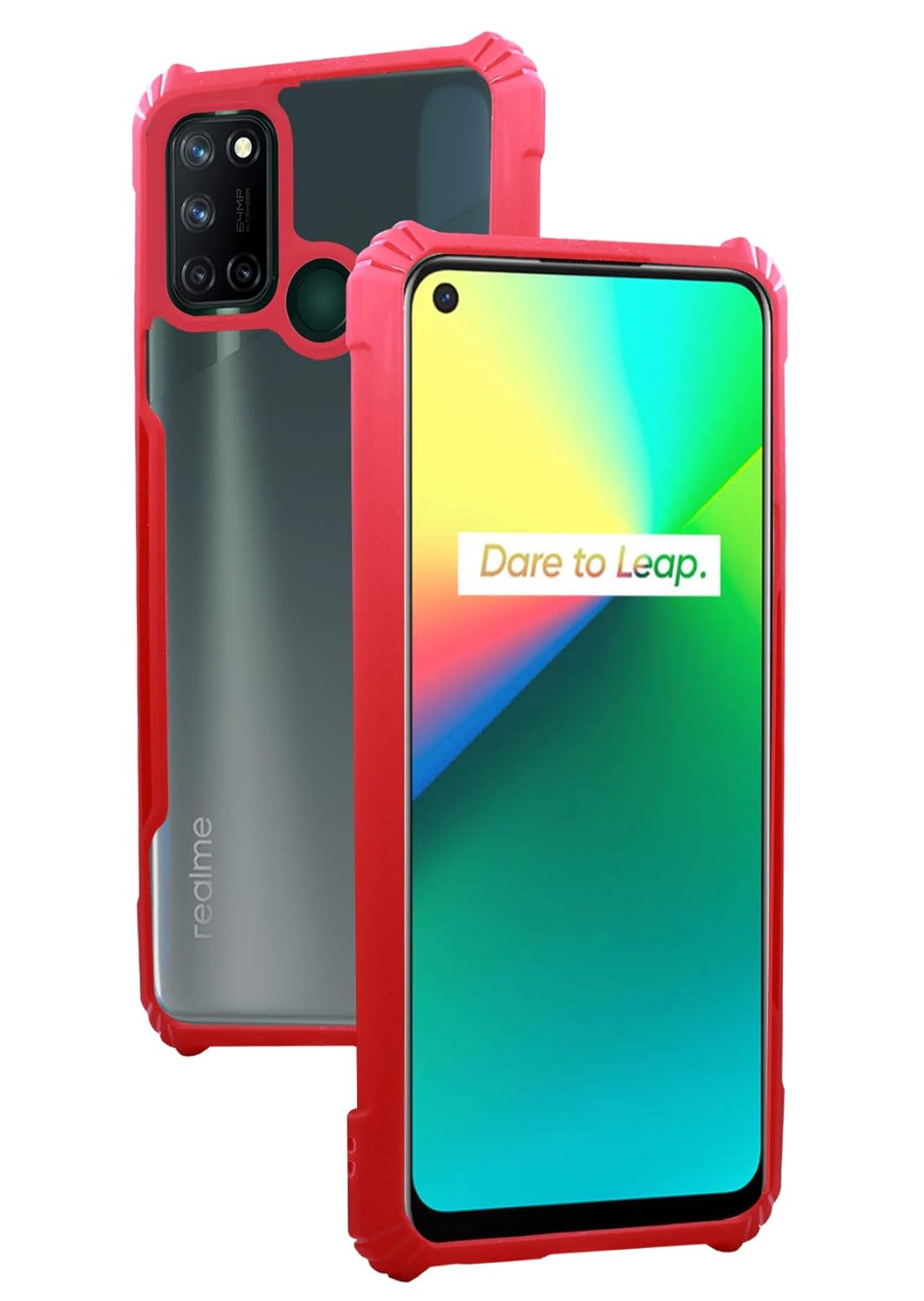 For Realme 7i Back Cover Case ( Shockproof with Polycarbonate Clear Panel | Professional Black)