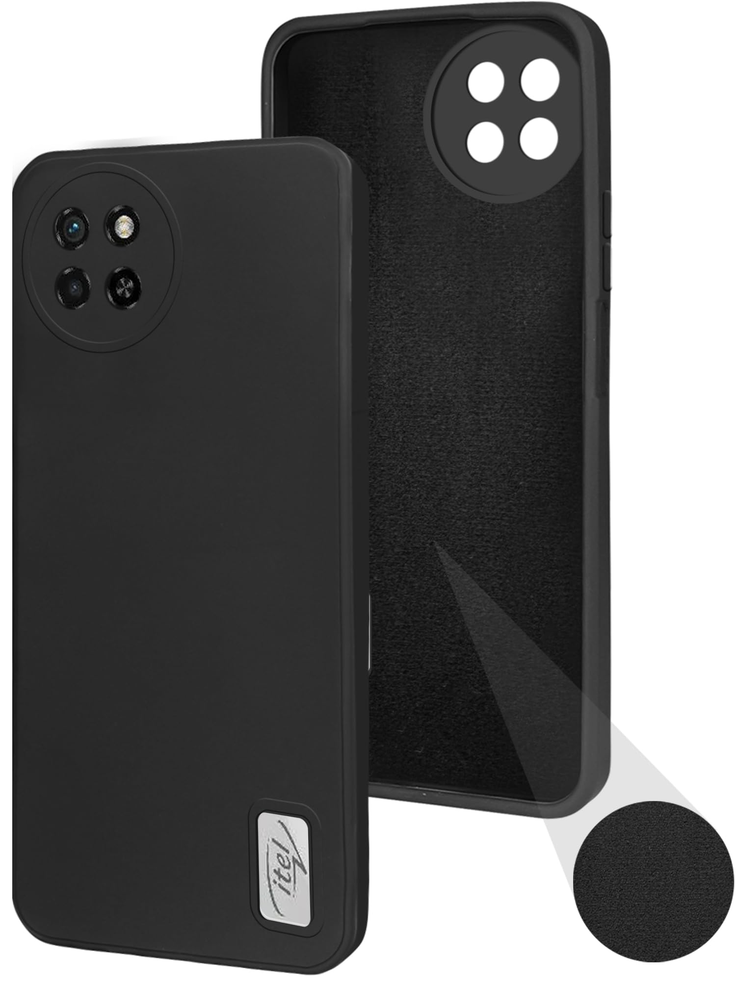 For Itel S23 Back Cover Case (Matte Finish Silicone with Inside Fiber Cloth)