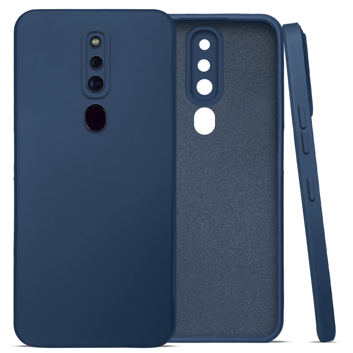 For Oppo F11 Pro Back Cover Case(Matte Finish Silicone with Inside Fiber Cloth)