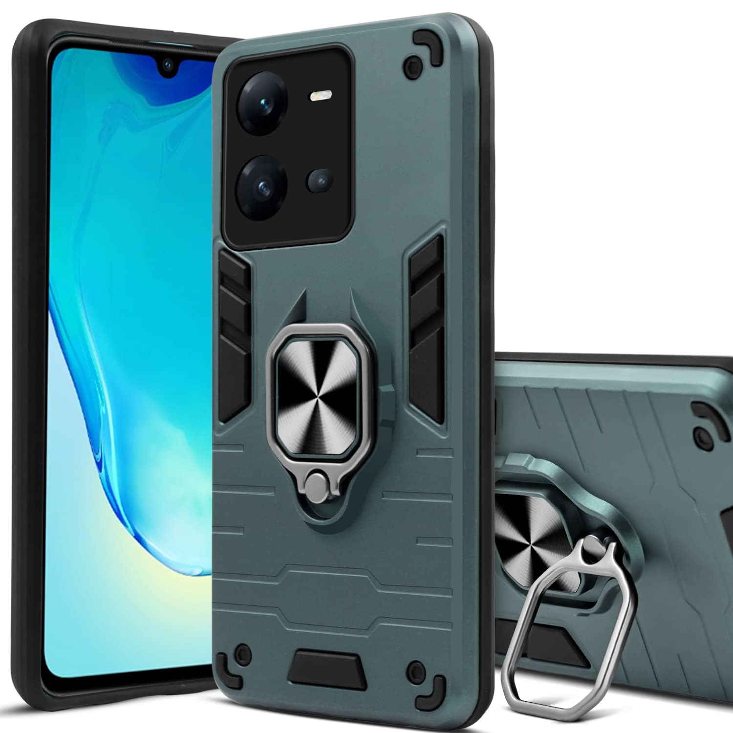 For Vivo V25 5G Back Case Cover (Shockproof Polycarbonate Dual Layer Hybrid Armor)
