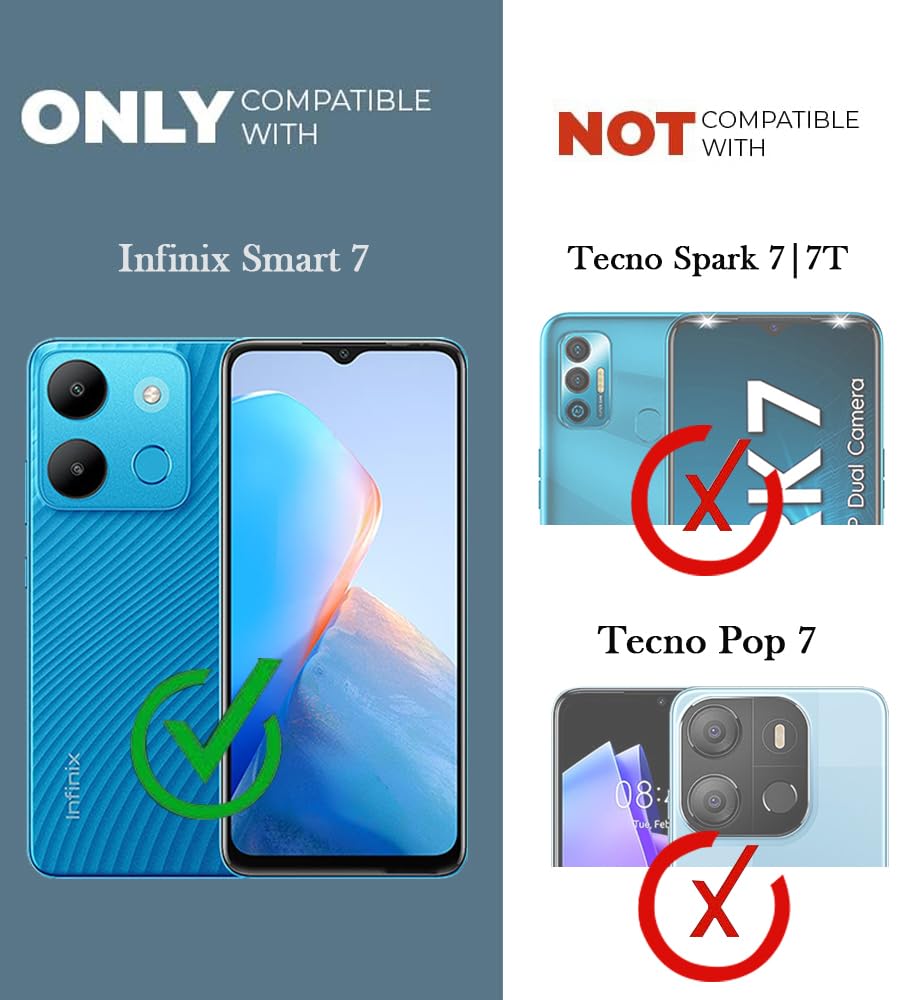 For Infinix Smart 7 Back Case Cover (Shockproof Case Silicone Clear | Camera Protection | Flexible and Soft | Transparent)