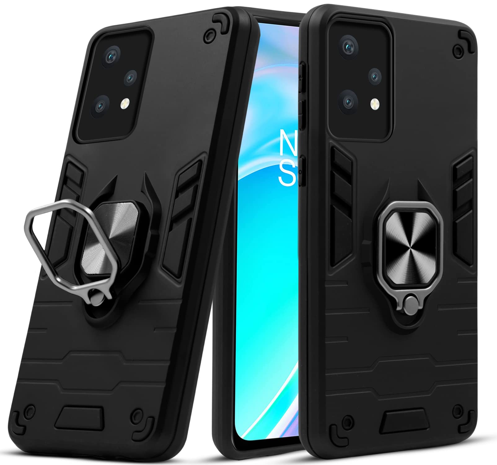 For OnePlus Nord CE 2 Lite 5G Back Cover Case (Dual Layer Hybrid | Ring Holder & Kickstand | 360 Degree Shockproof Protection)