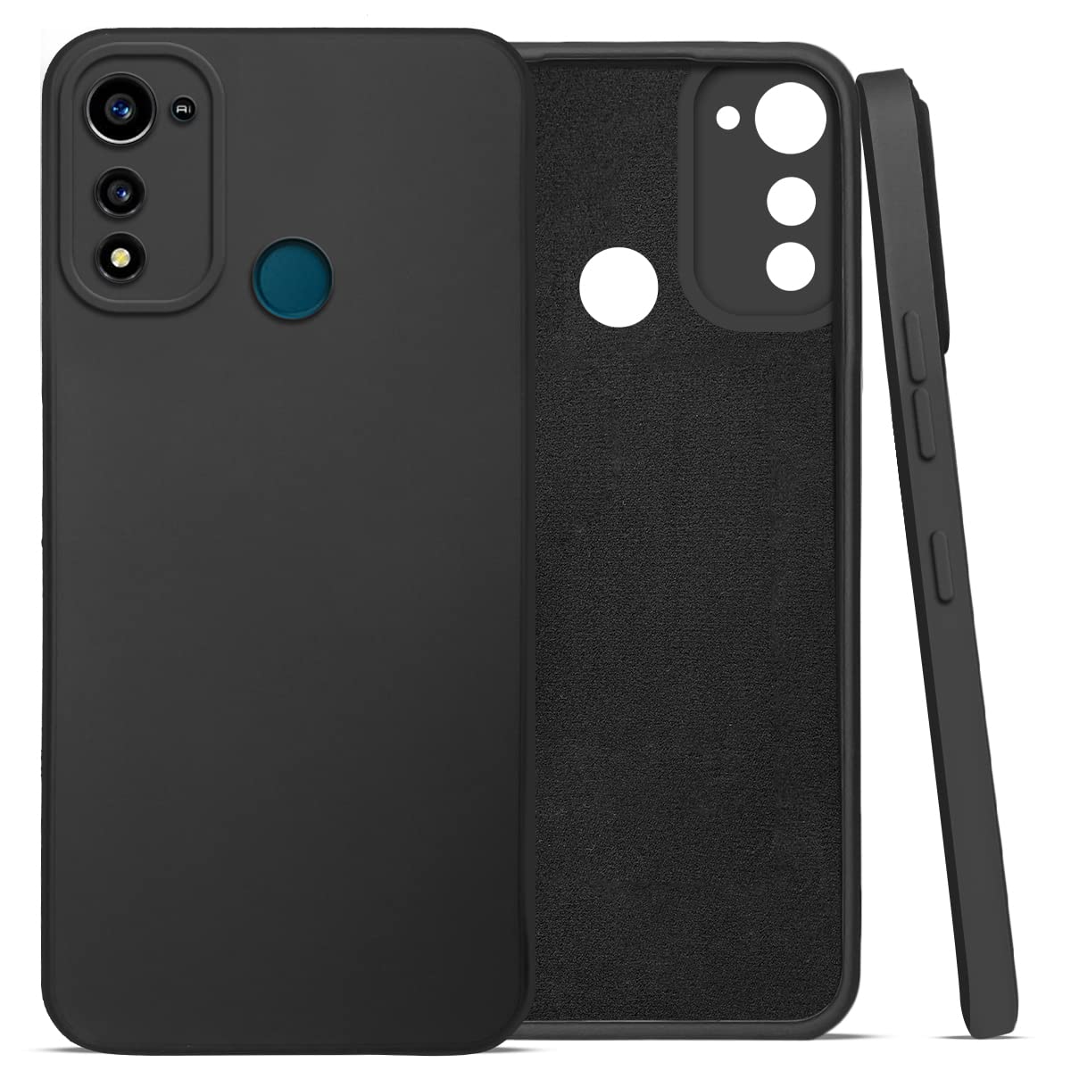 For Lava X3 Back Cover Case (Inside Fiber Cloth | Smooth Matte Finish | Elegant Professional Look |Black)