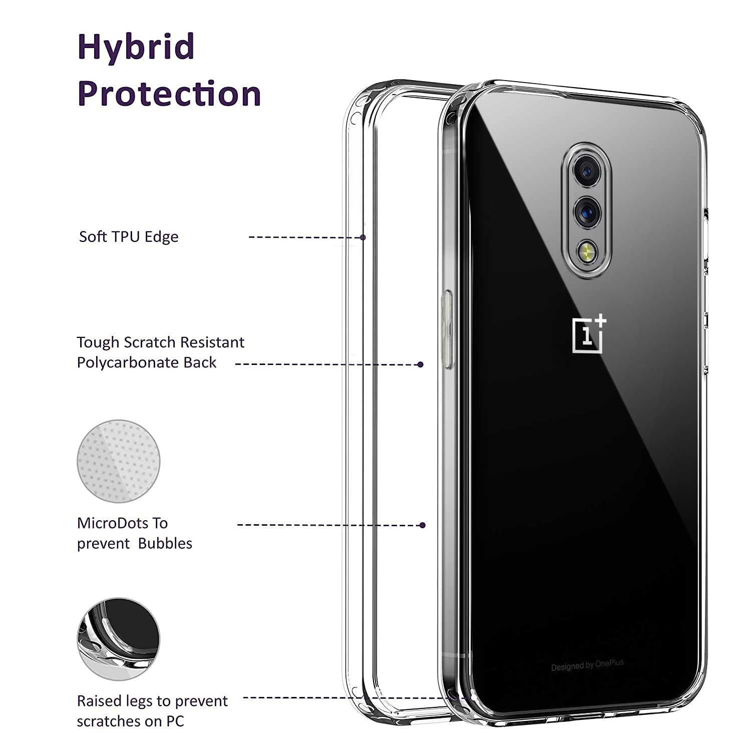 For OnePlus 7 Back Cover Case (Silicone Crystal Clear | Pure Camera Protection | Soft and Flexible for Charger and Headphone sockets | Shockproof Bumpers)