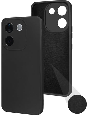 For Vivo T3 Pro Back Cover Case ( Matte Finish Silicone with Inside Fiber cloth)