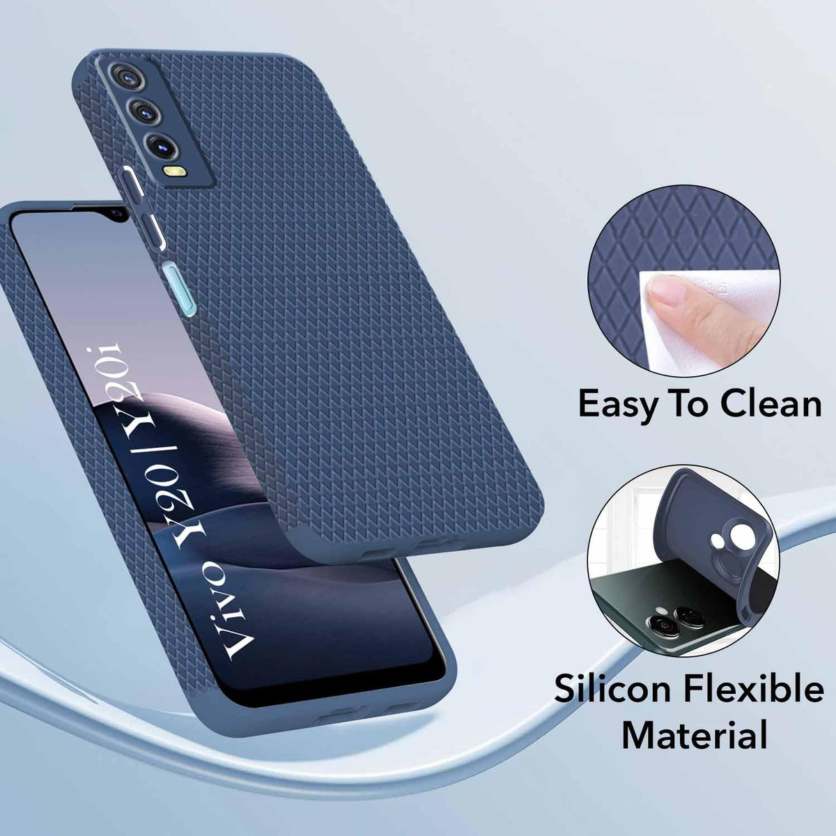 For Vivo Y20 | Y20i Back Cover Case (Liquid Silicone | Side Grip | Camera Protection) (Copy)