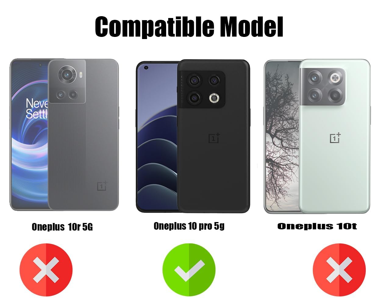 For OnePlus 10 Pro Back Cover Case (Shockproof with Polycarbonate Clear Panel | Professional Black)