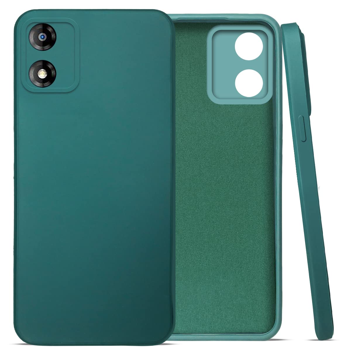 For Motorola Moto E13 Back Cover Case (Matte Finish Silicone with Inside Fiber Cloth)