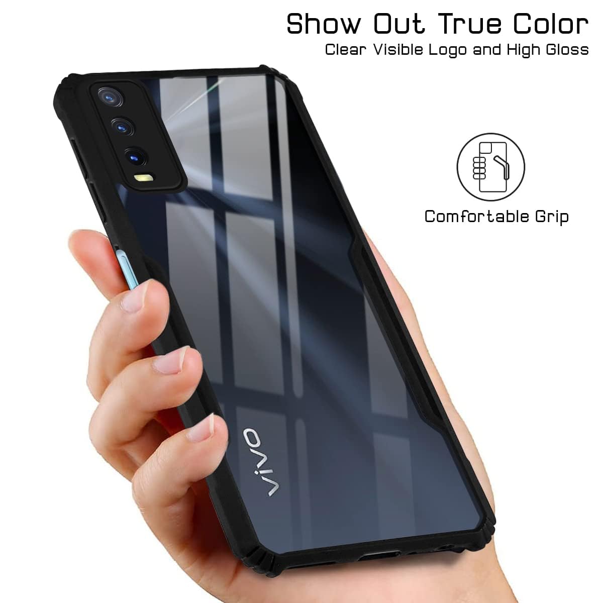 For Xiaomi 11T | Xiaomi 11T Pro Back Cover Case  (Shockproof with Polycarbonate Clear Panel | Professional Black)