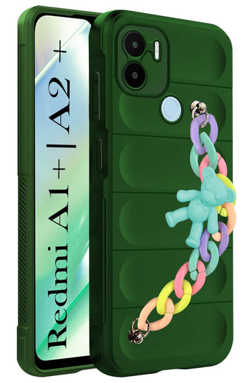 For Xiaomi Redmi A1 Plus | A2 Plus Back Cover Girls Case with Bracelet (Wrist Hanging Chain | Micro-Fiber Cloth Inside)