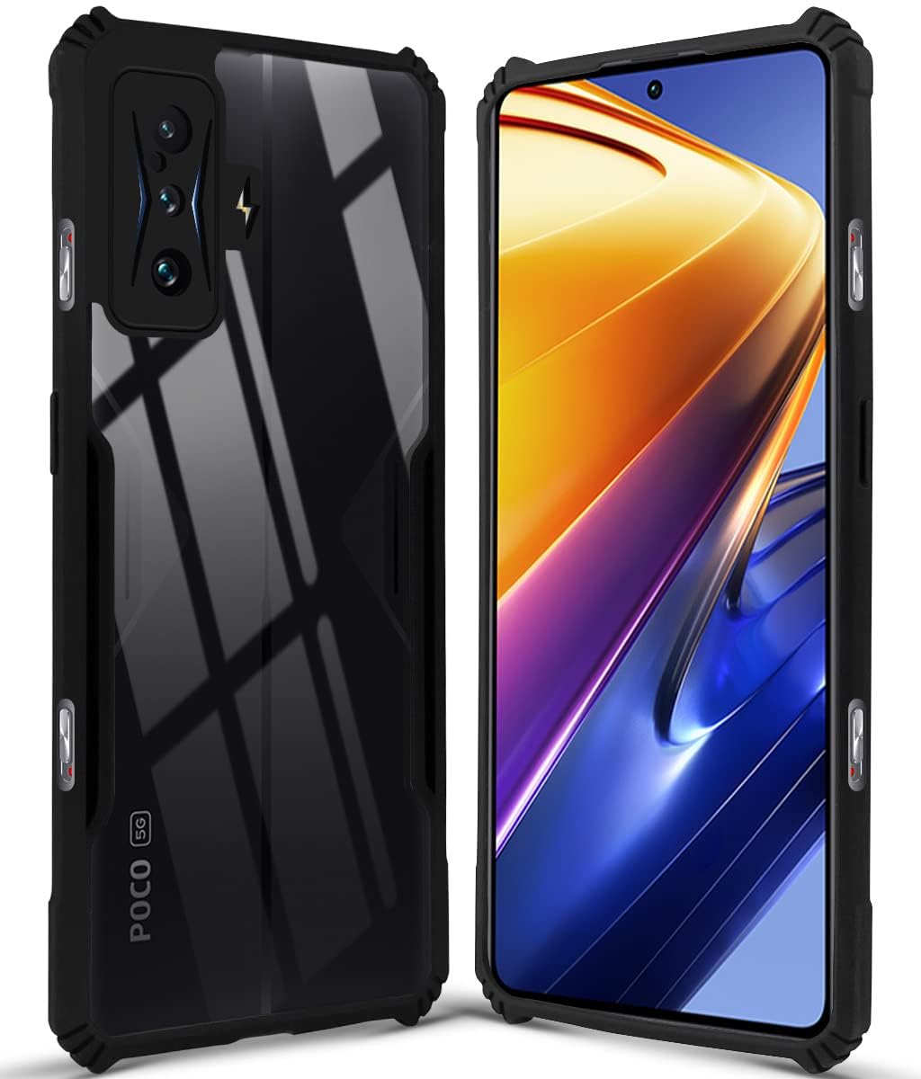For Poco F4 GT Back Cover Case (Shockproof with Polycarbonate Clear Panel)