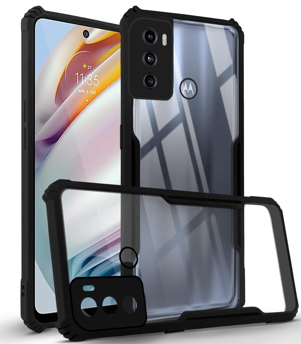 For Moto G40 Fusion | G60 Back Cover Case (Shockproof with Polycarbonate Clear Panel)