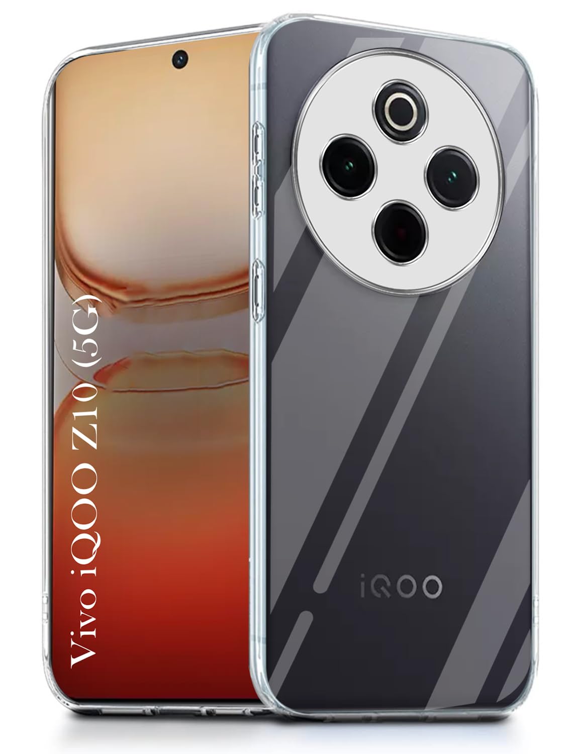 For Vivo iQOO Z10 Back Cover (Silicone Clear Shockproof Case with Camera Protection | Soft and Flexible | Transparent)