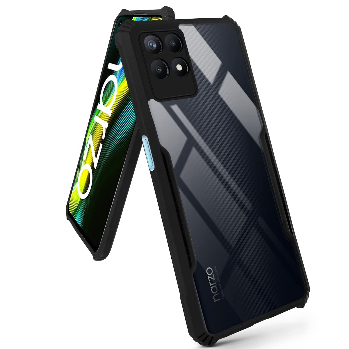For Realme Narzo 50 Back Cover Case (Shockproof with Polycarbonate Clear Panel)