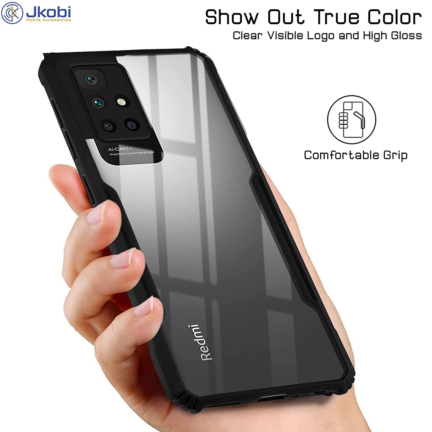 For Xiaomi Mi Redmi 10 Prime Back Cover Case (Crystal Glass Back