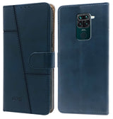 For Xiaomi Mi Redmi Note 9 Flip Cover Case (Stitched Leather Finish | Magnetic Closure | Inner TPU | Foldable Stand | Wallet Card Slots)