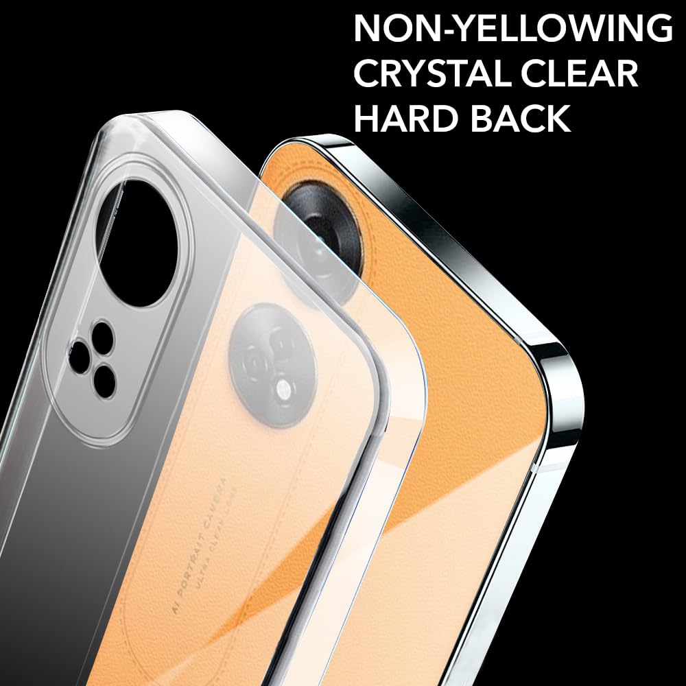 For Oppo Reno 8T Back Cover Case (Hard Anti Yellow Clear Case | Sleek Hard Crystal Clear | Drop & Camera Protection | Shockproof Polycarbonate)
