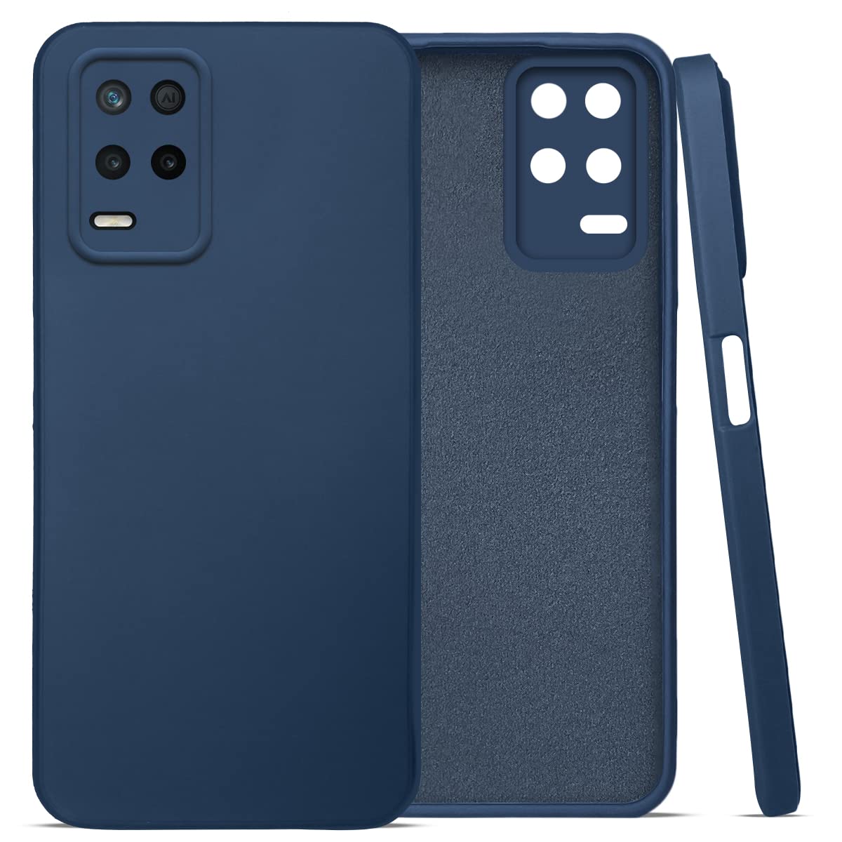 For Realme 9 5G Back Cover Case (Matte Finish Silicone with Inside Fiber Cloth)