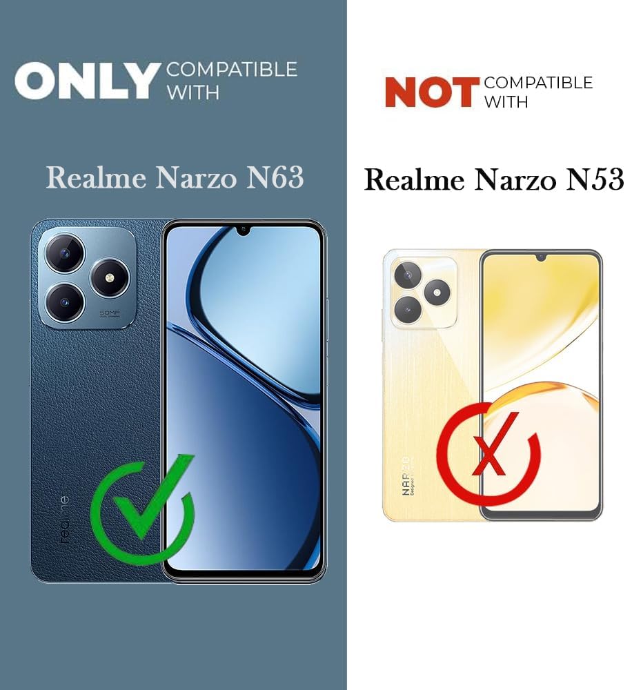 For Realme Narzo N63 Back Cover Case (Liquid Silicone | Side Grip | Camera Protection)
