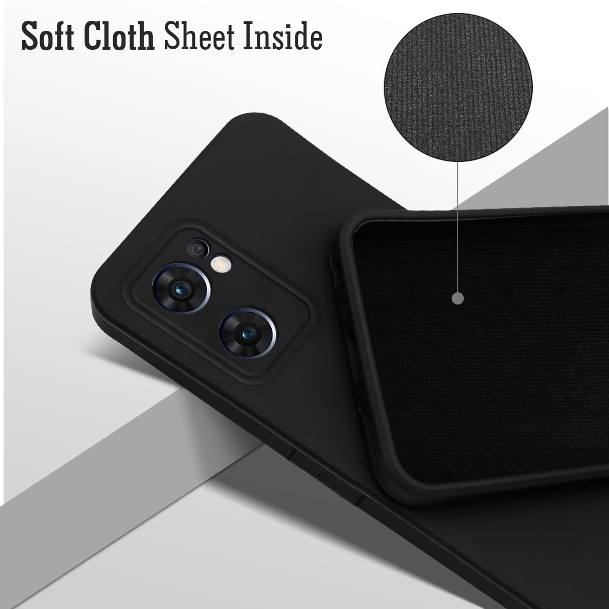 For Oppo Reno7 5G | Reno 7 5G Back Cover Case (Matte Finish Silicone with Inside Fiber Cloth)