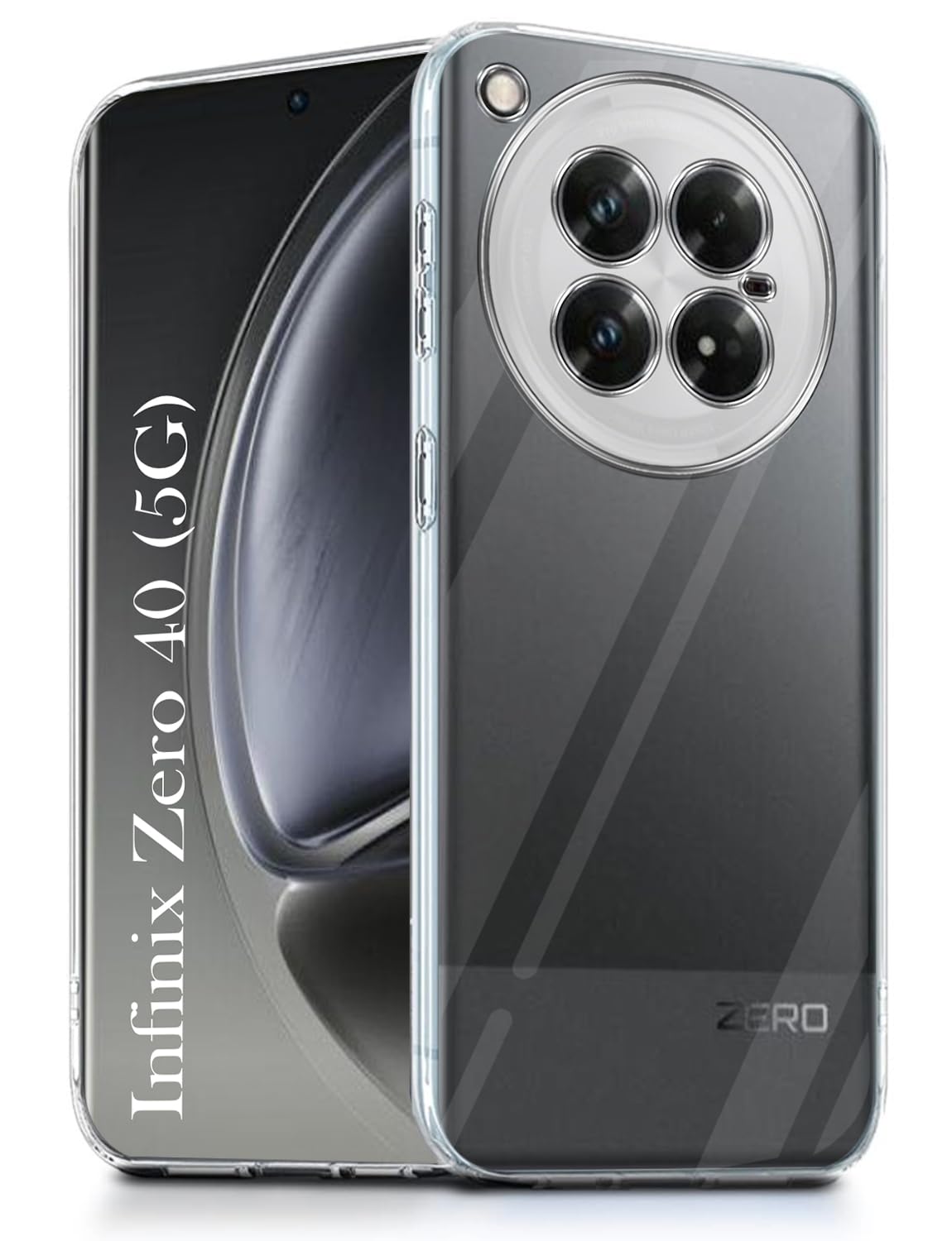 For Infinix Zero 40 5G Back Cover ( Silicone Clear Shockproof Case with Camera Protection | Soft and Flexible | Transparent)