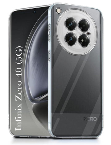 For Infinix Zero 40 5G Back Cover ( Silicone Clear Shockproof Case with Camera Protection | Soft and Flexible | Transparent)