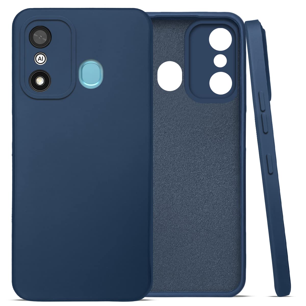 For Itel A27 Back Cover Case (Matte Finish Silicone with Inside Fiber Cloth)