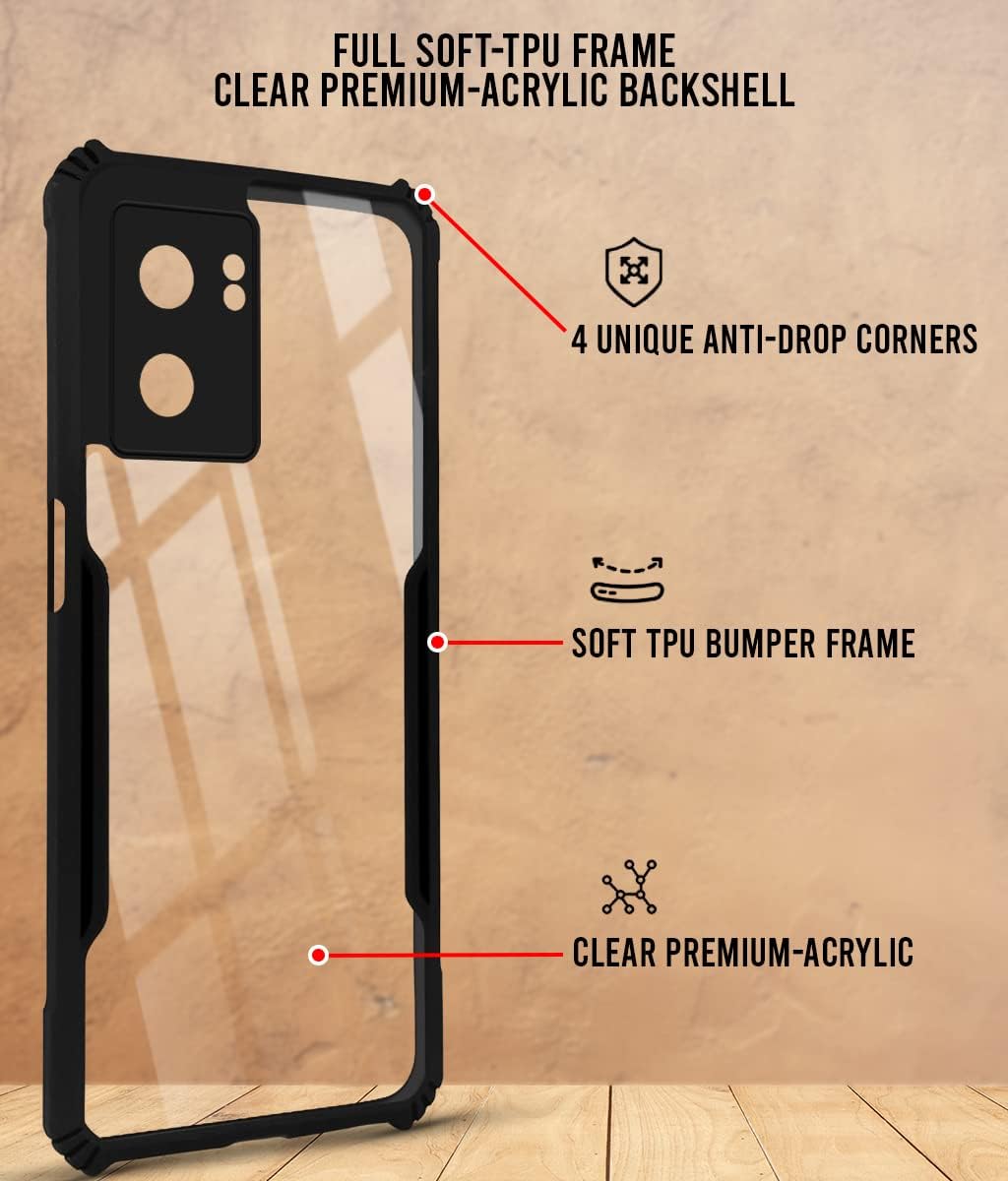 For Oppo K10 5G Back Cover Case (Crystal Glass Back | Camera Protection | Shockproof)