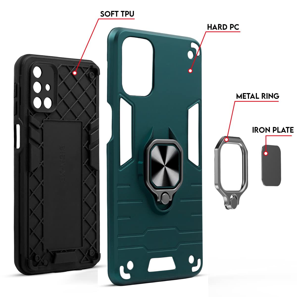For Vivo Y30 Back Cover Case (Shockproof Polycarbonate Dual Layer Hybrid Armor)
