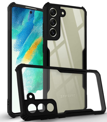 For Samsung Galaxy S21 FE 5G Back Cover Case (Crystal Glass Back | Camera Protection | Shockproof)