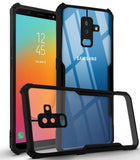 For Samsung Galaxy A6 Plus Back Case Cover (Polycarbonate with Shockproof Clear Panel | Crystal Glass Back | Camera Protection)