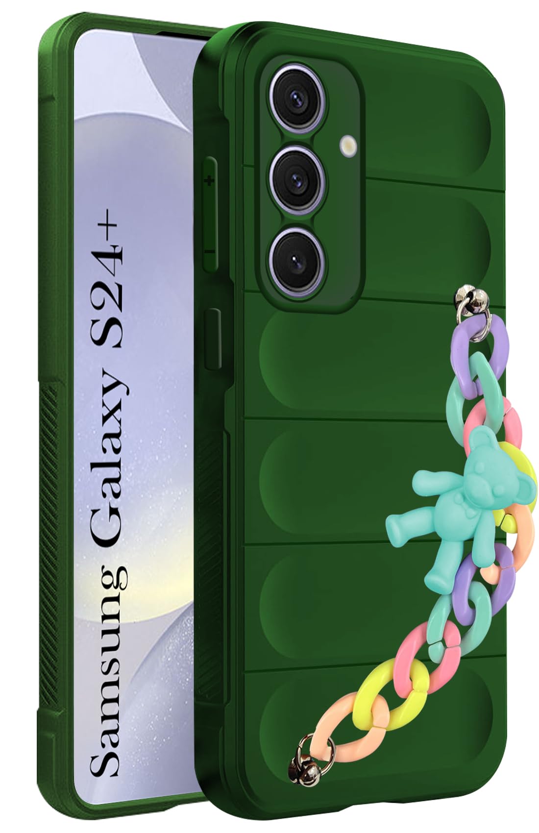 For Samsung Galaxy S24 Plus Back Cover Girls Case with Bracelet (Wrist Hanging Chain | Micro-Fiber Cloth Inside)