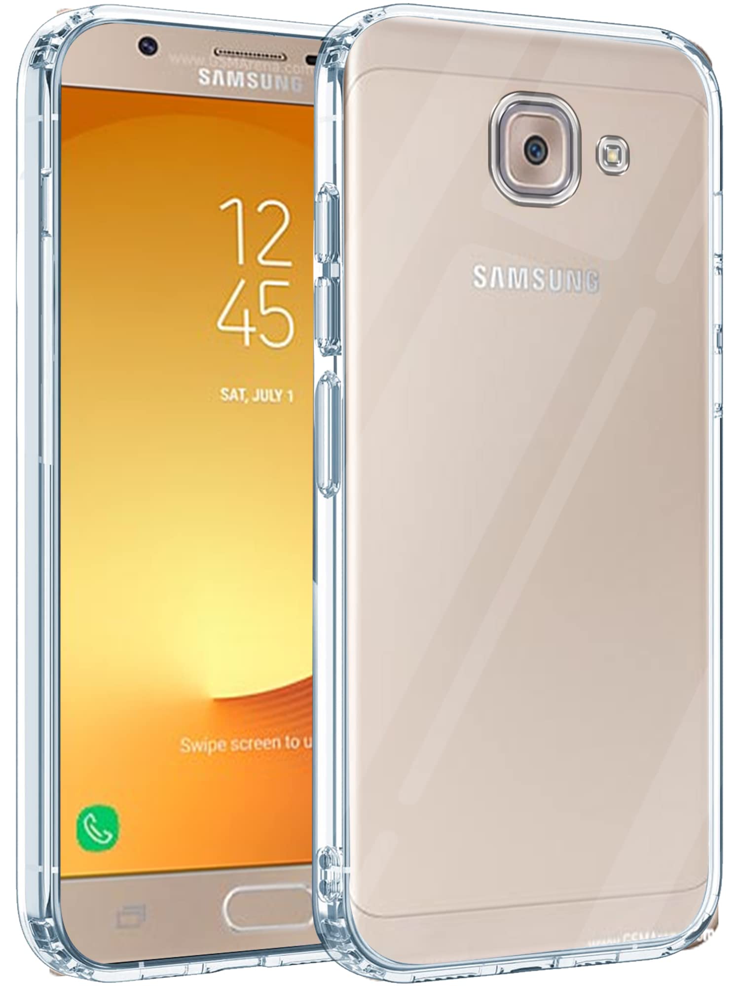 For Samsung Galaxy On Max Back Cover Case (Silicone Crystal Clear | Pure Camera Protection | Soft and Flexible for Charger and Headphone sockets | Shockproof Bumpers)