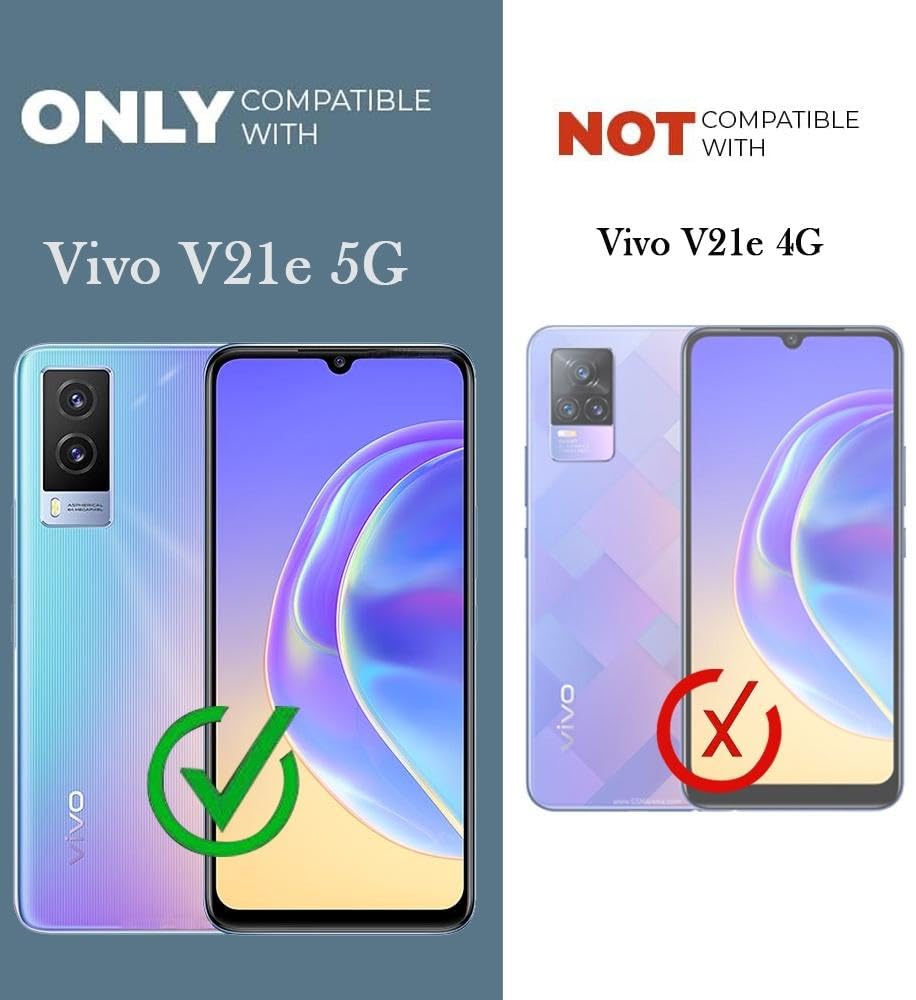 For Vivo V21e 5G Back Cover Girls Case with Bracelet (Wrist Hanging Chain | Teddy Toy Cartoon | Matte Pink)