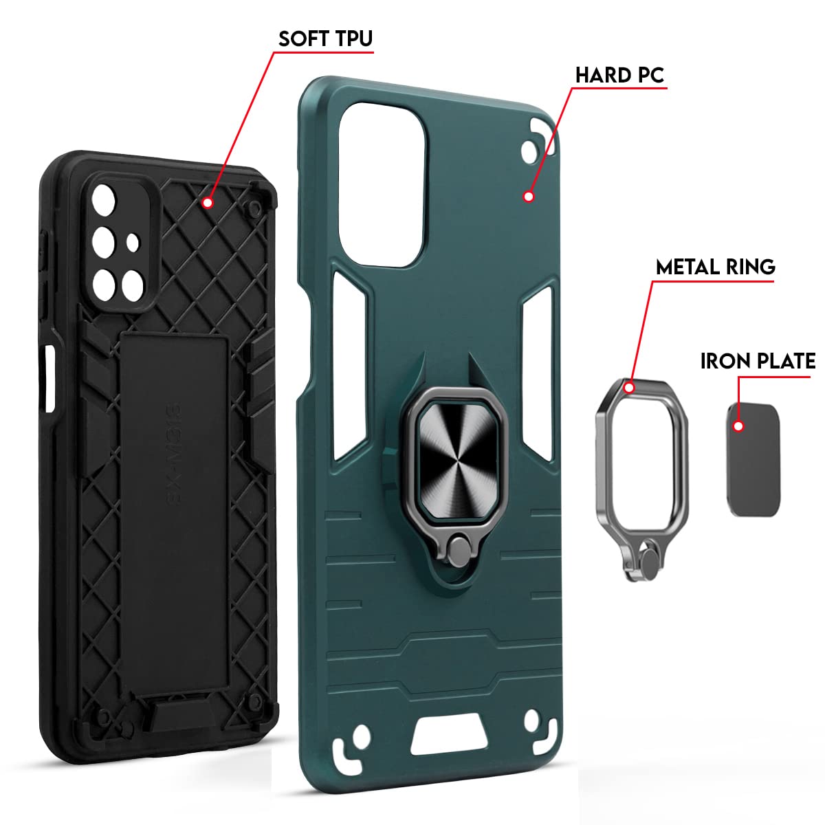For Infinix Smart 7 Back Cover Case (Shockproof Polycarbonate Dual Layer Hybrid Armor)