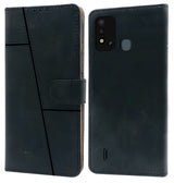 For Itel Vision 2s Flip Cover Case (Stitched Leather Finish | Magnetic Closure | Inner TPU | Foldable Stand | Wallet Card Slots)